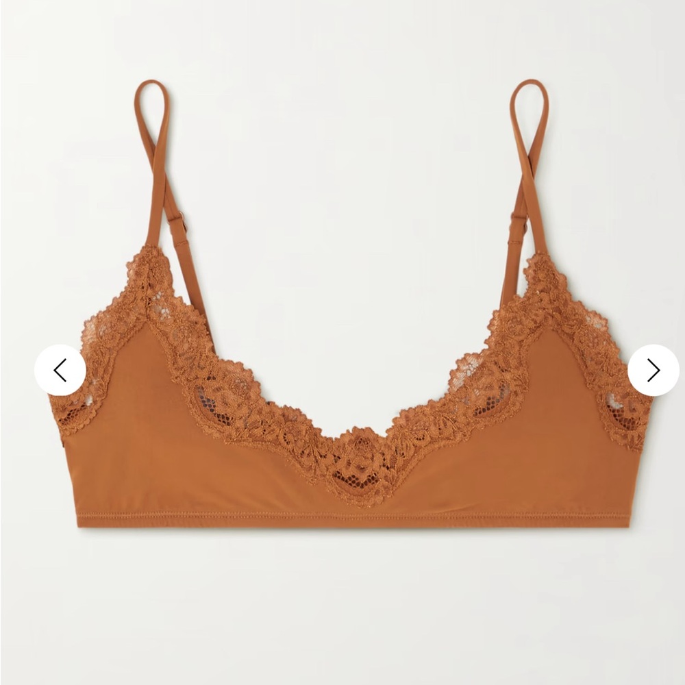 Skims Lace Trimmed Tan Bralette